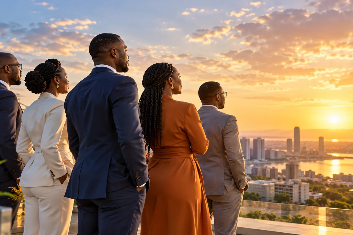 A team of mutual leaders looking toward the future.